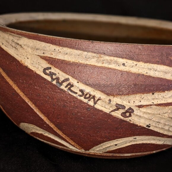 Hand Thrown Pottery Ceramic Stoneware Bowl by G. Wilson - Picture 6 of 11